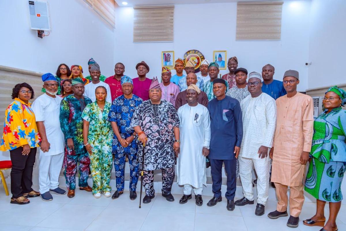 Group photograph of climate action programme stakeholders with the Governor of Osun State at Government House Osogbo